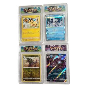Pokemon Ungraded Slabs Of 4 Trading Cards Holos & Pikachu NM